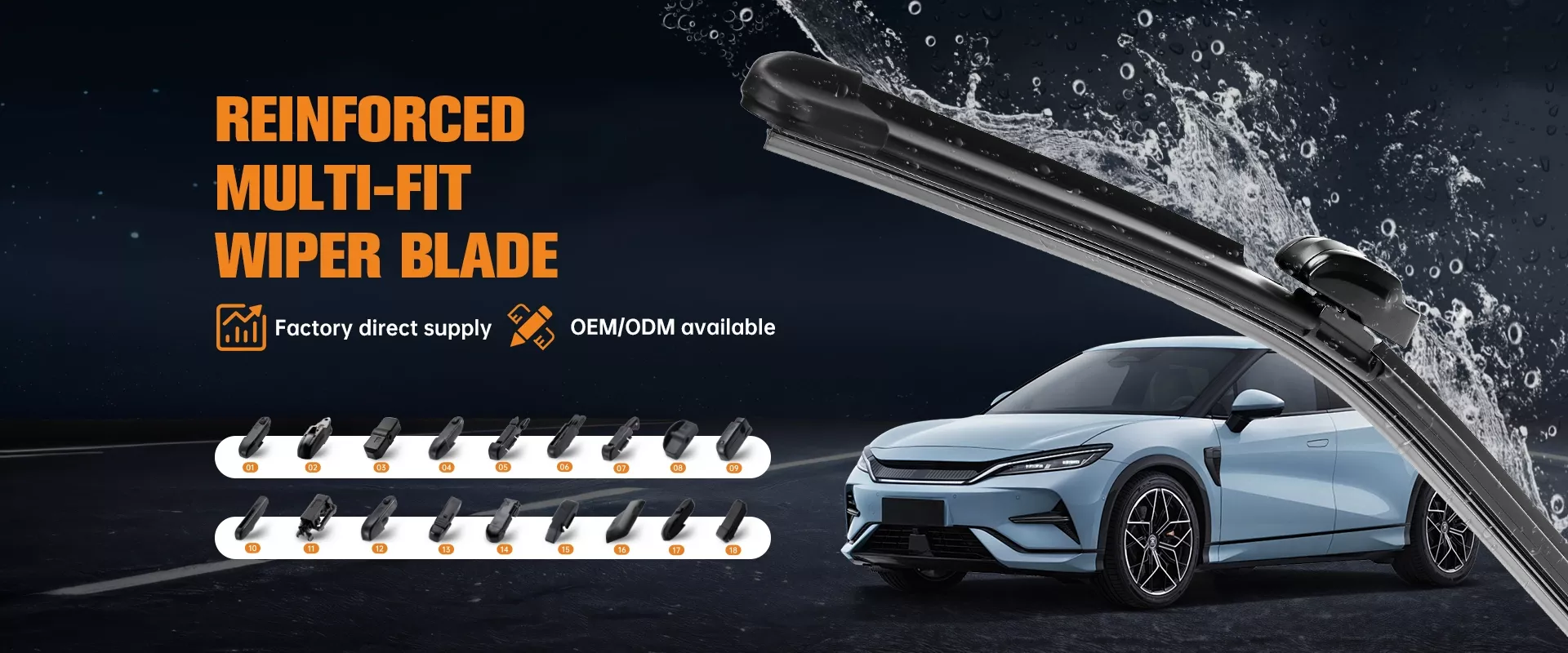 <p>Durable multi function windshield wiper blade with reinforced structure for all weather performance</p>